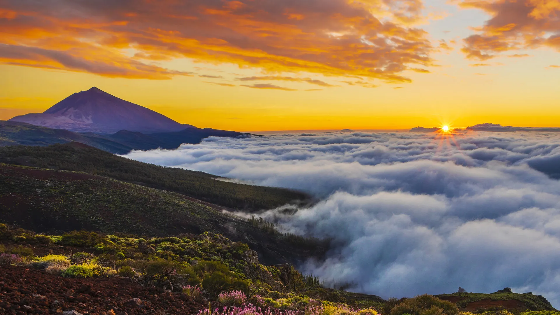 Atardecer en el Teide desde Tenerife Norte
